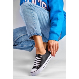 Tenisi negri de damă din piele ecologică negru 1 Tenisi negri de damă din piele ecologică negru 1