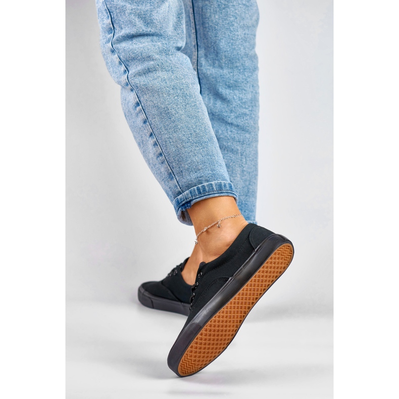 Adidasi clasici de dama cu talpa neagra negru 2