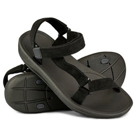 Sandale de dama negre cu velcro negru 1