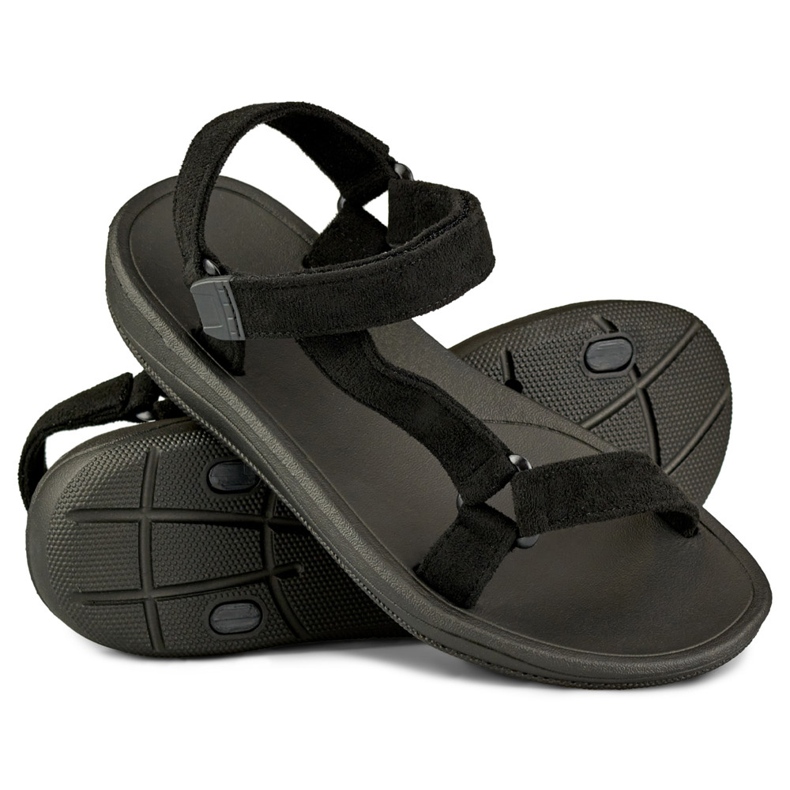 Sandale de dama negre cu velcro negru 1