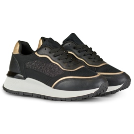 Tenisi negri strălucitori de damă negru 2