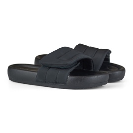 Papuci negri de dama reglabili cu velcro negru 2