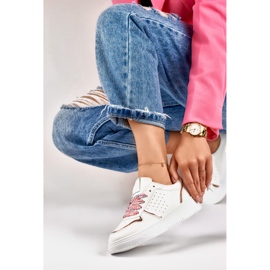 Adidași de damă cu șireturi decorative înlocuibile alb 2