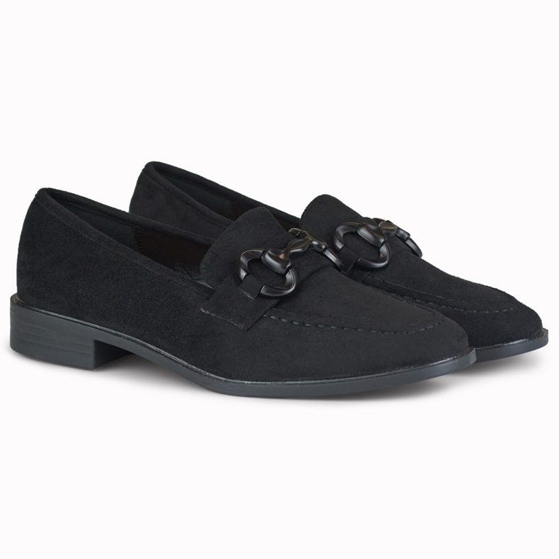 Pantofi negri de piele intoarsa de dama negru 1