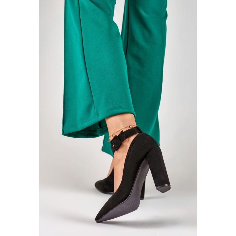 Pompe negre de damă prinse la gleznă negru 2