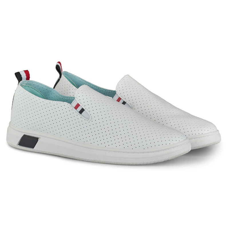 Tenisi albi slip-on pentru damă 2