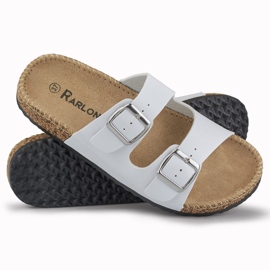 Papuci albi confortabili de dama 1