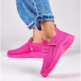 Pantofi sport dama elastic fucsia roz 2
