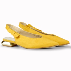 Pompe de dama cu toc jos, elegant galben 1