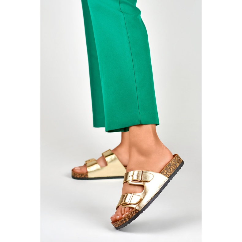 Flip-flops aurii pe talpă de plută de aur 2