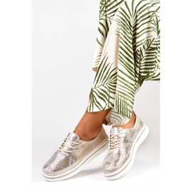Pantofi sport de dama aurii din piele naturala de aur 1 Pantofi sport de dama aurii din piele naturala de aur 1