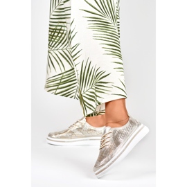 Pantofi sport de dama aurii din piele naturala de aur 2 Pantofi sport de dama aurii din piele naturala de aur 2