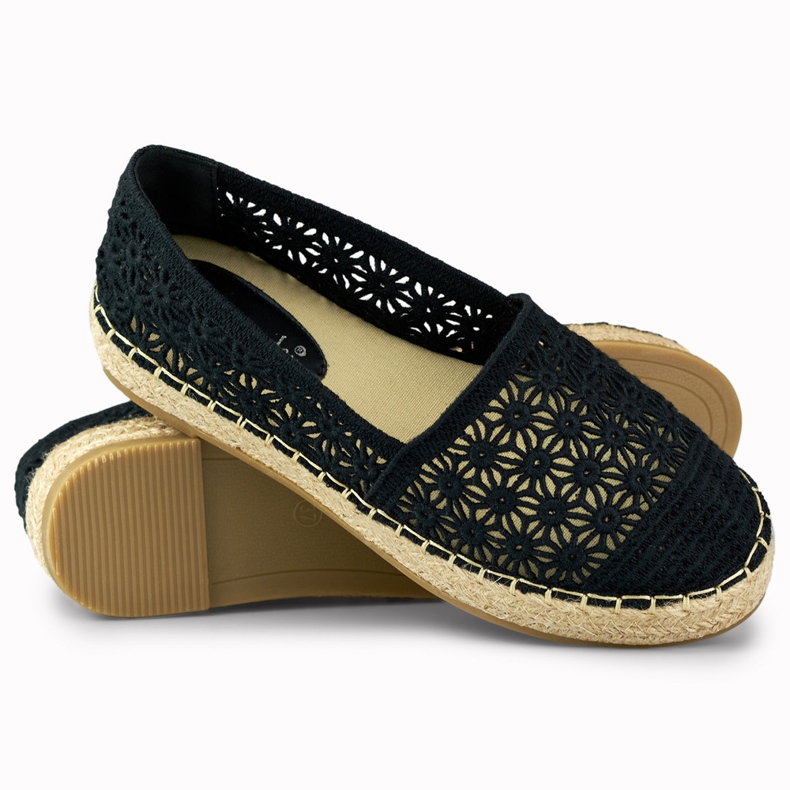 Espadrile negre din dantela dama negru 1