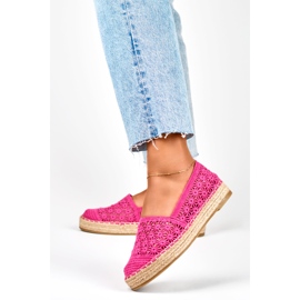 Espadrile de dama roz din dantela 2