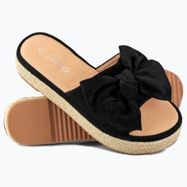 Espadrile negre cu fundita negru 1