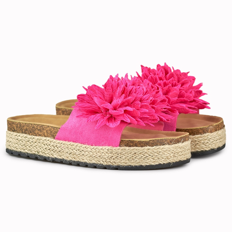 Espadrile de dama fucsia roz 1