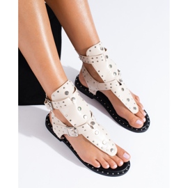 Flip-flops gladiator bej cu jeturi de la Shelovet 1