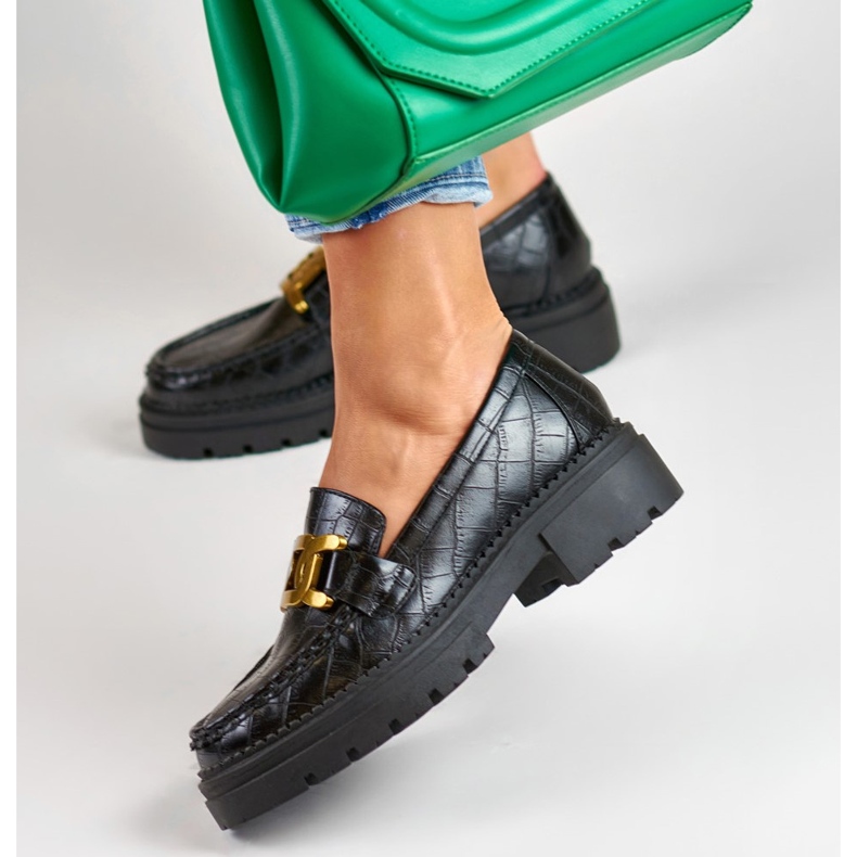 La.Fi Mocasini negri pe platforma negru 1