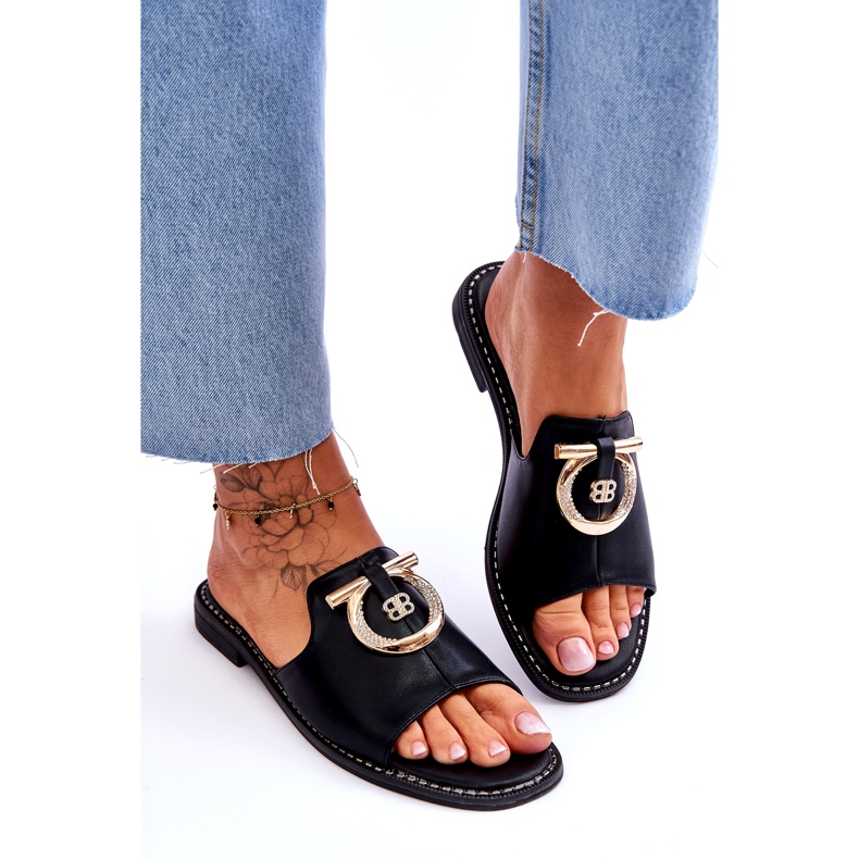 Papuci Piele Pantofi Confort S.Barski KV-2775-32 Negru 4