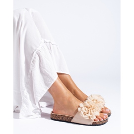 Sandale Shelovet bej plută cu flori 1