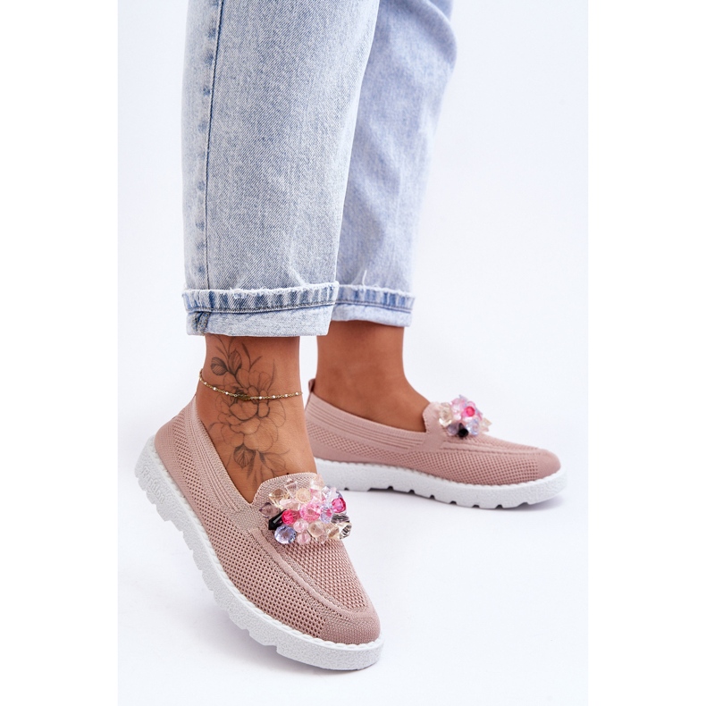 PM1 Pantofi de damă cu slip-on cu ornamente Pink Taylor roz 1