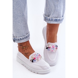 PM1 Pantofi slip-on pentru damă, cu ornamente, alb Taylor 1