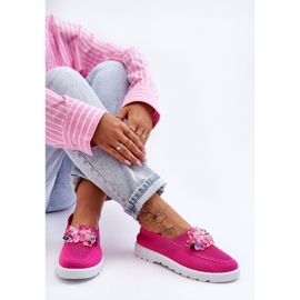 PM1 Tenisi Slip-On De Dama Cu Pietre Fucsia Simplu roz 4