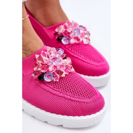 PM1 Tenisi Slip-On De Dama Cu Pietre Fucsia Simplu roz 6