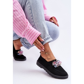 PM1 Tenisi Slip-on De Damă Cu Pietre Negru Simplu 5