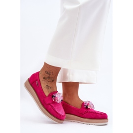 PM1 Mocasini Dama Platforma Cu Pietre Fuchsia Elonore roz 4