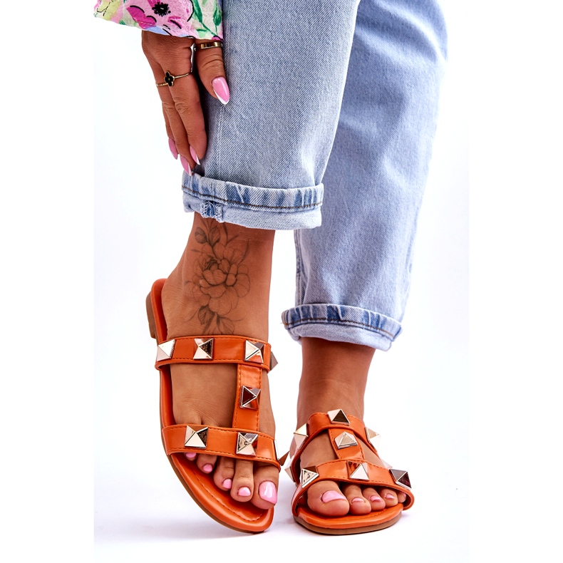 FLIP -FLIP -FLOPS cu știfturi mari portocalii portocale 1