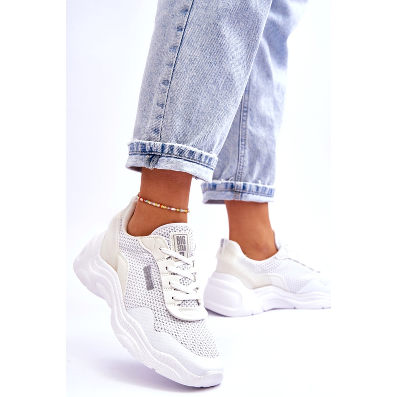Pantofi sport de damă din material textil cu sistem de spumă cu memorie Big Star LL274A064 Alb 3