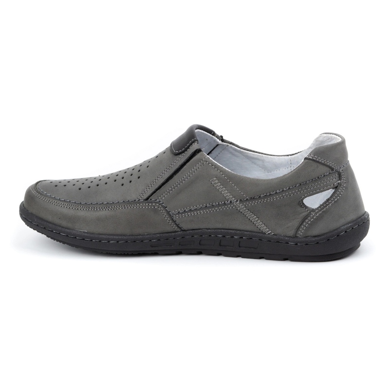 Olivier Mocasini din piele pentru bărbați gri pentru vara 602 1