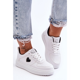 FJ1 Pantofi Sport Clasi Cu Inima Alb Si Negru Amore 1
