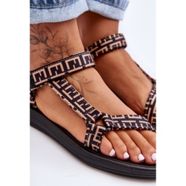 Sandale Sport Damă Satin Negru Și Bej Victory 2