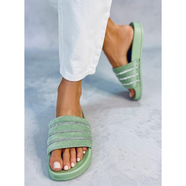 Tobogane cu strasuri Lynne Green verde 1