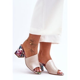 Lewski Shoes Pantofi Leski din piele cu toc înalt pentru femei 3209/K Bej perlat 2