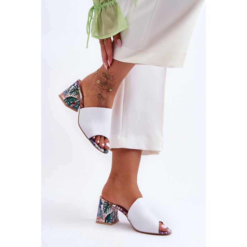 Lewski Shoes Pantofi Leski din piele cu toc înalt pentru femei 3209/K alb 2