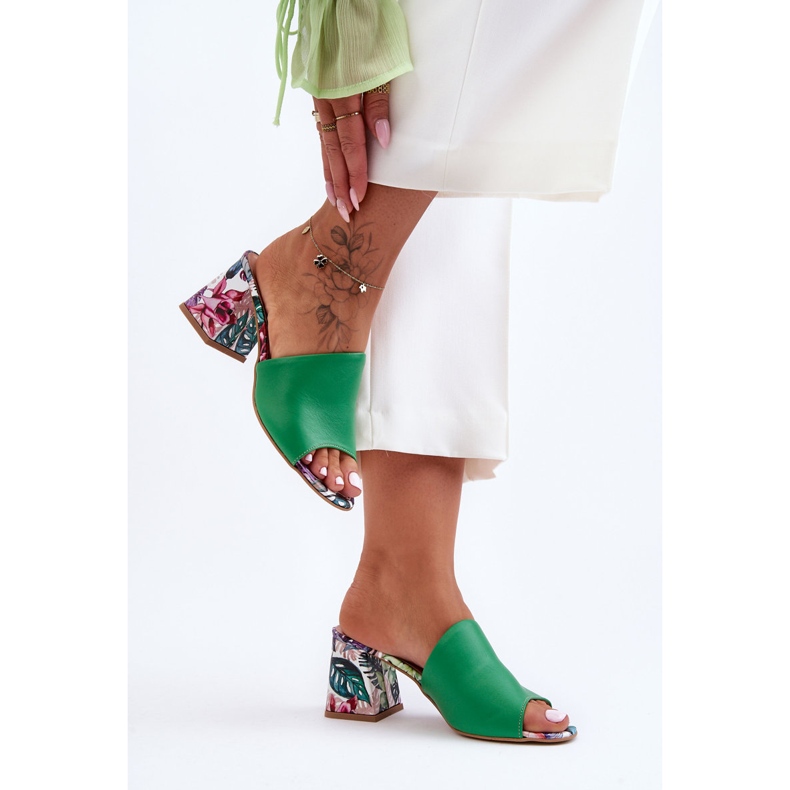 Lewski Shoes Pantofi Leski din piele cu toc înalt pentru femei 3209/K Verde 1 Lewski Shoes Pantofi Leski din piele cu toc înalt pentru femei 3209/K Verde 1