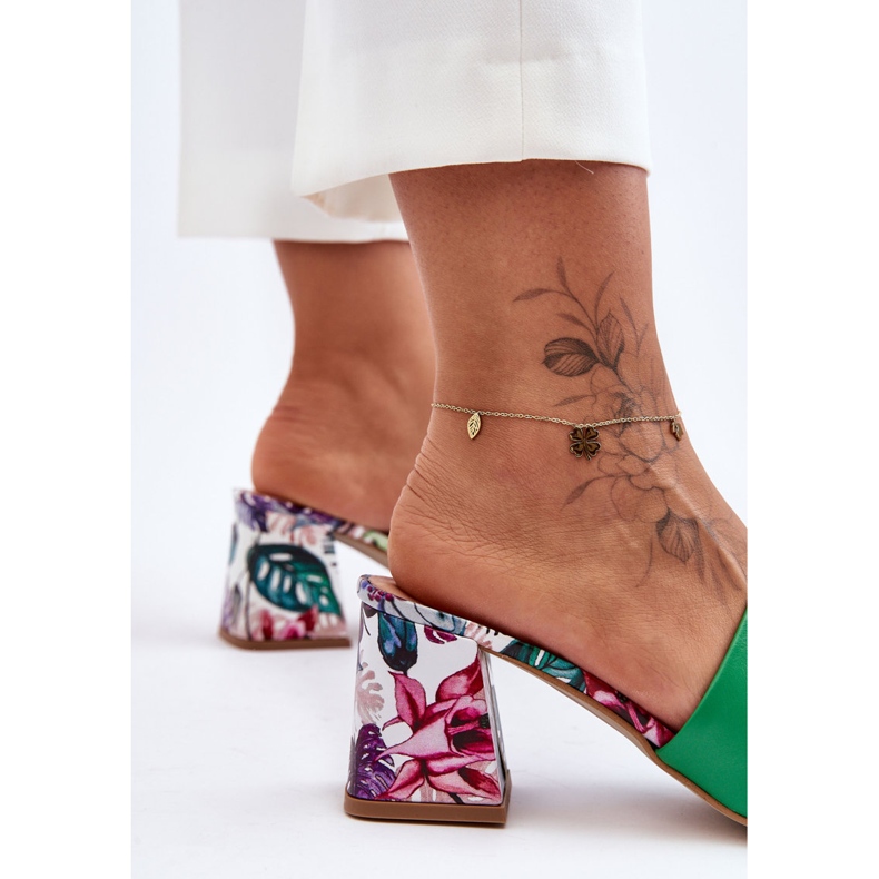 Lewski Shoes Pantofi Leski din piele cu toc înalt pentru femei 3209/K Verde 2 Lewski Shoes Pantofi Leski din piele cu toc înalt pentru femei 3209/K Verde 2