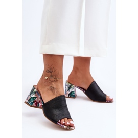 Lewski Shoes Pantofi Leski din piele cu toc înalt pentru femei 3209/K Negru 1