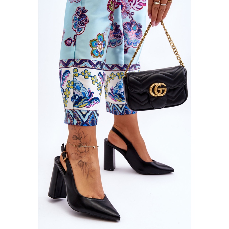 Pompe clasice Peep Toe Black My Love negru 1