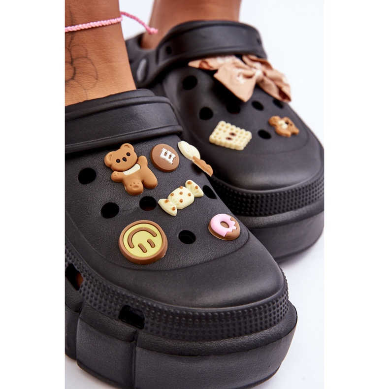 Sandale Crocs Damă Spumă Cu Ornamentări Negru Marlett 2
