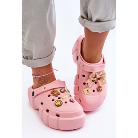 Sandale Crocs De Damă De Spumă Cu Ornamente Pink Marlett roz 1