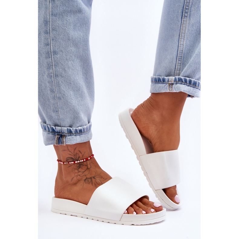 Papuci de damă clasici Rolien alb 2