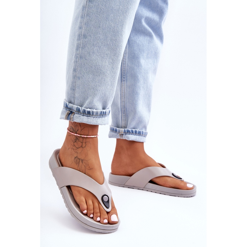 Flip-flops de damă cu platformă gri Bellitta 1
