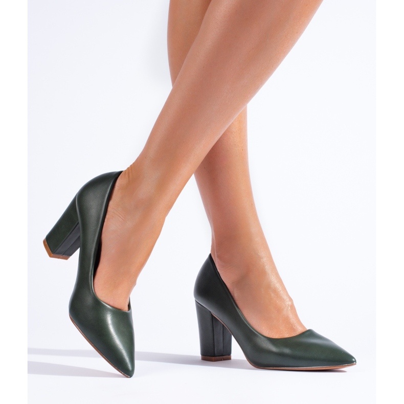 Pompe stiletto verde închis de la Shelovet 1