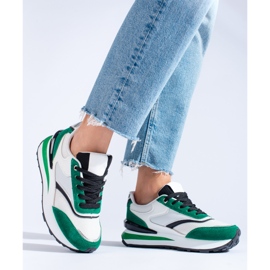Adidași de damă albi și verzi pe platforma Shelovet 2