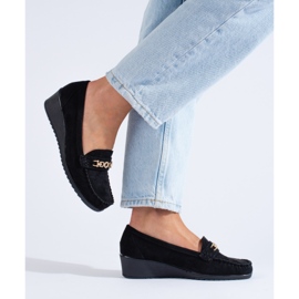 Pantofi negru din piele intoarsa de la Shelovet 1