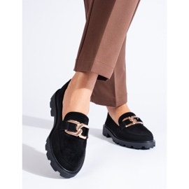 Cizme negre din piele intoarsa cu lant de la Shelovet negru 1